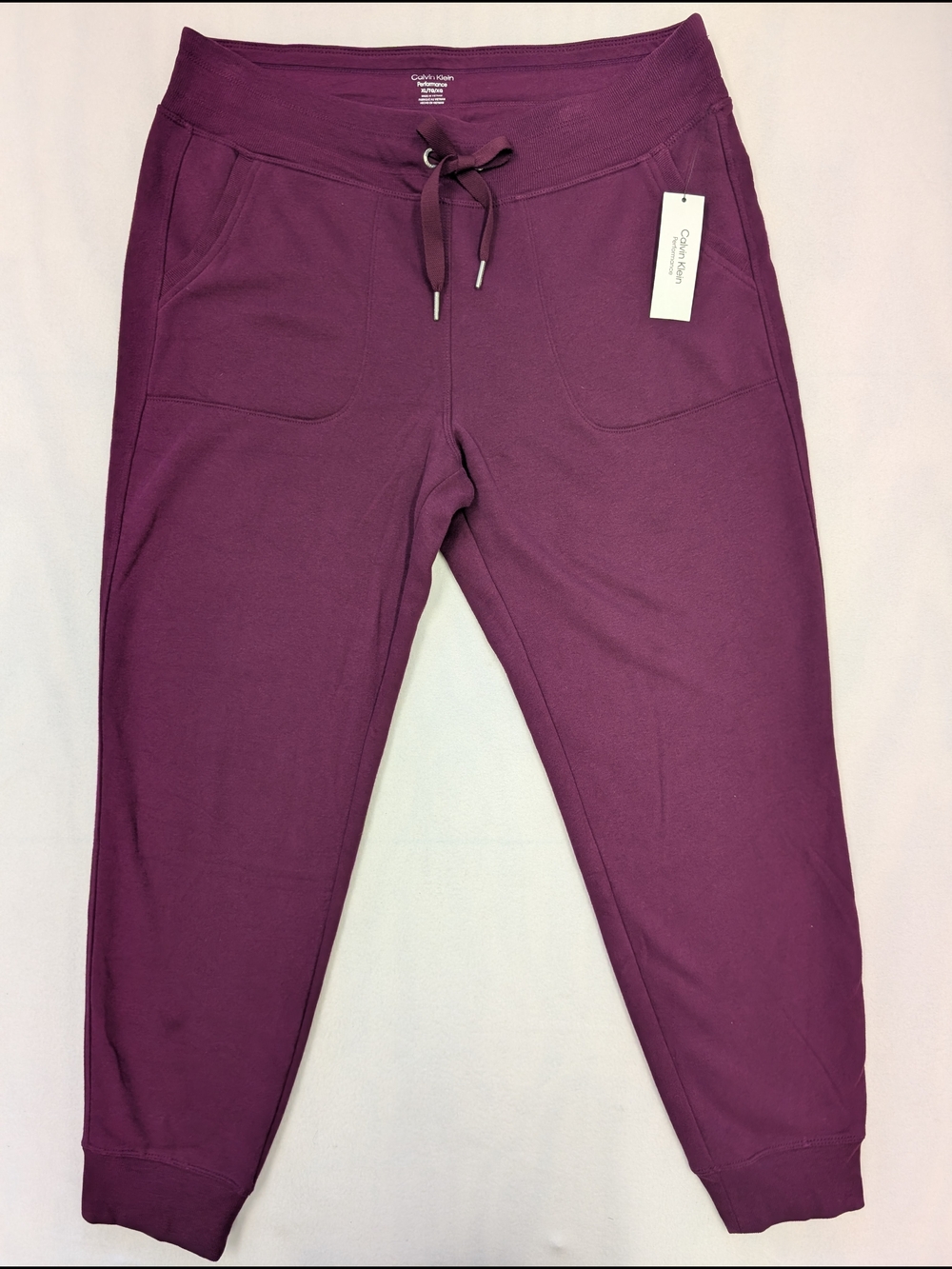 Calvin Klein Performance Women's Jogger Sweatpants Purple Drawstring Pockets